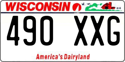 WI license plate 490XXG