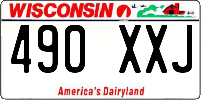 WI license plate 490XXJ
