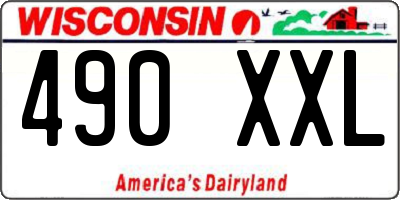 WI license plate 490XXL