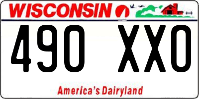 WI license plate 490XXO