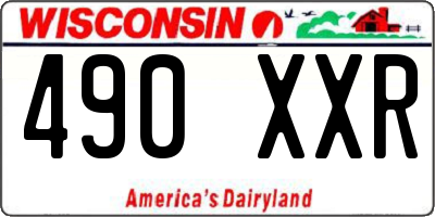 WI license plate 490XXR