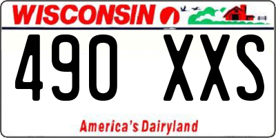 WI license plate 490XXS