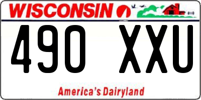 WI license plate 490XXU