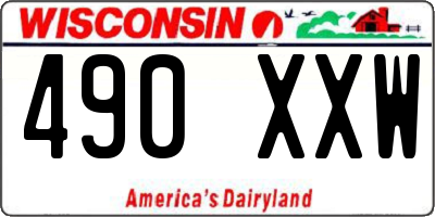 WI license plate 490XXW