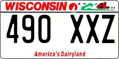 WI license plate 490XXZ
