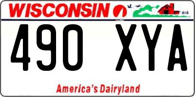WI license plate 490XYA