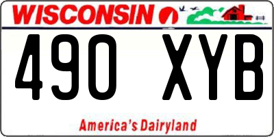 WI license plate 490XYB
