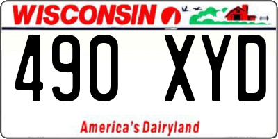 WI license plate 490XYD