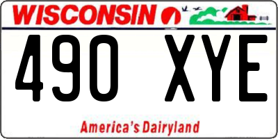 WI license plate 490XYE