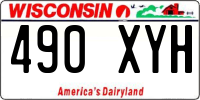 WI license plate 490XYH