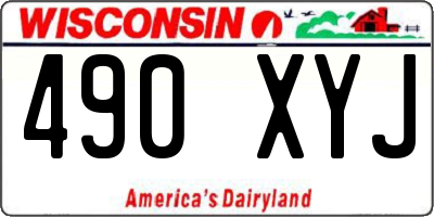WI license plate 490XYJ