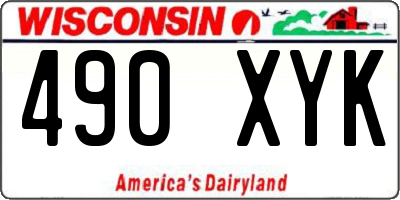 WI license plate 490XYK