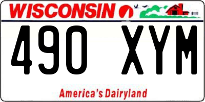 WI license plate 490XYM