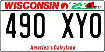 WI license plate 490XYO