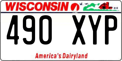 WI license plate 490XYP