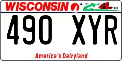 WI license plate 490XYR
