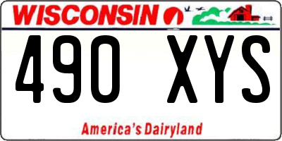 WI license plate 490XYS