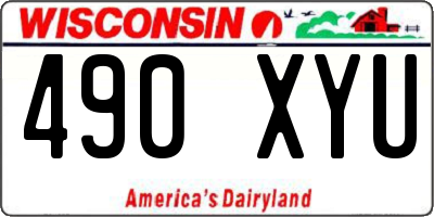 WI license plate 490XYU