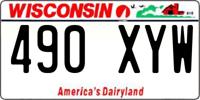 WI license plate 490XYW