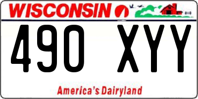WI license plate 490XYY