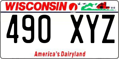 WI license plate 490XYZ