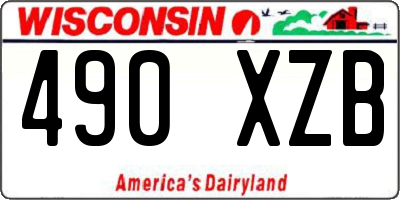 WI license plate 490XZB