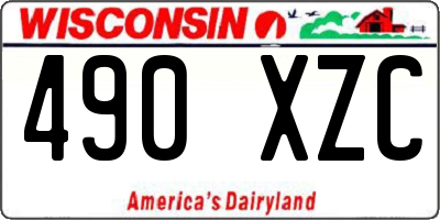 WI license plate 490XZC