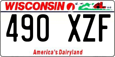 WI license plate 490XZF