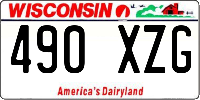 WI license plate 490XZG