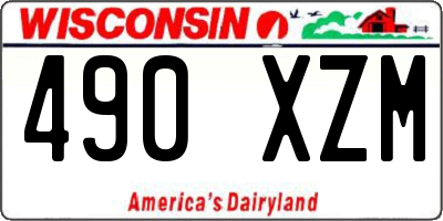 WI license plate 490XZM
