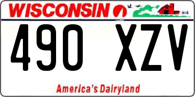 WI license plate 490XZV