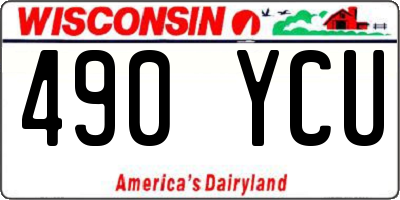 WI license plate 490YCU