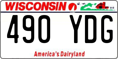 WI license plate 490YDG