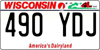 WI license plate 490YDJ