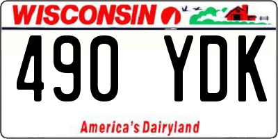 WI license plate 490YDK