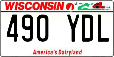 WI license plate 490YDL