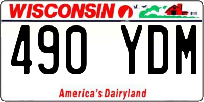 WI license plate 490YDM