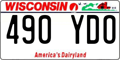 WI license plate 490YDO
