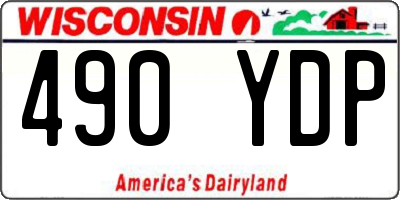 WI license plate 490YDP