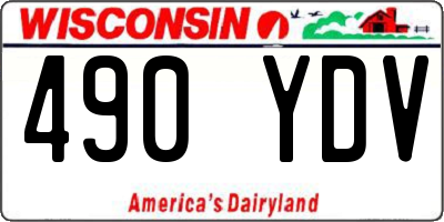 WI license plate 490YDV