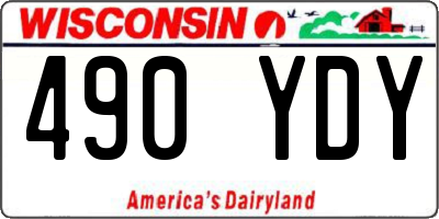 WI license plate 490YDY