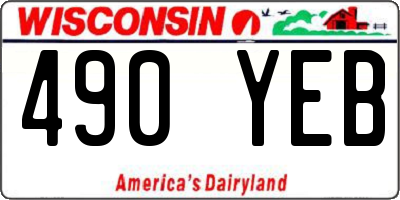 WI license plate 490YEB