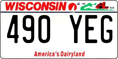 WI license plate 490YEG