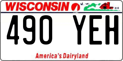 WI license plate 490YEH