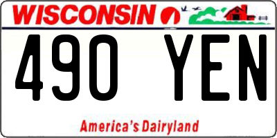 WI license plate 490YEN