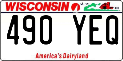 WI license plate 490YEQ