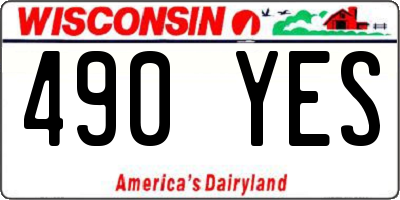 WI license plate 490YES