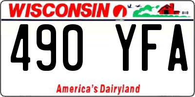 WI license plate 490YFA