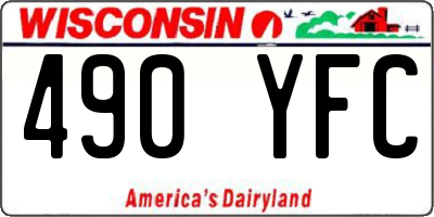 WI license plate 490YFC
