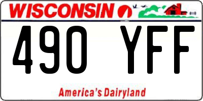 WI license plate 490YFF